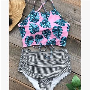 Cupshe vigour hight waist print bikini set